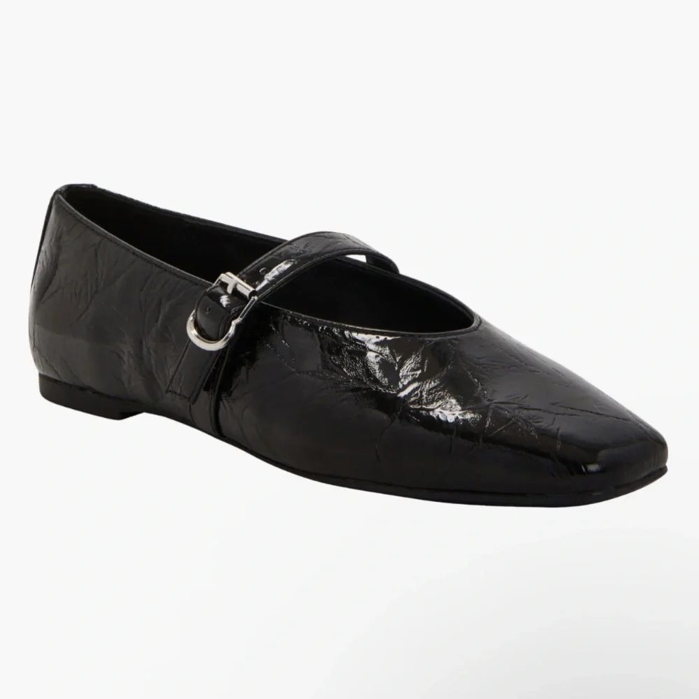 The Evie Mary Jane Flats-Black
